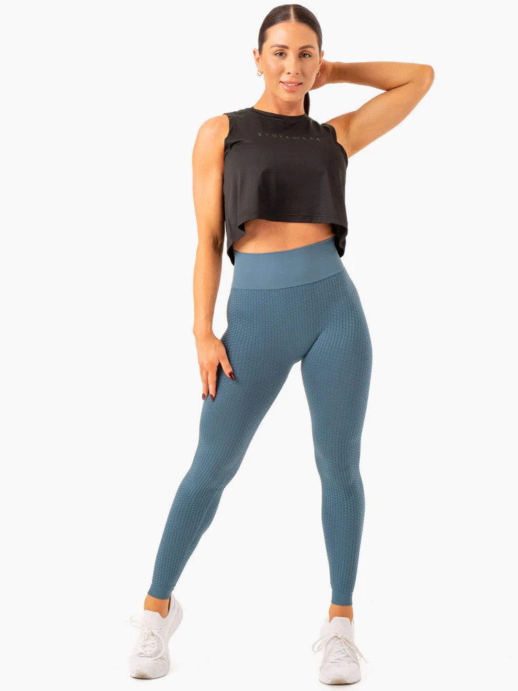 Леггинсы HONEYCOMB Scrunch Steel Blue — изображение 5